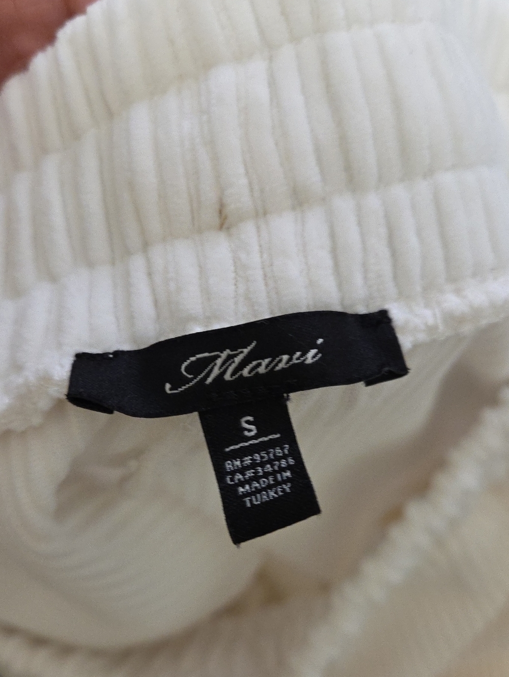 Mavi Cream Ribbed Jogger Sweatpants | Cozy Lounge Athleisure Elastic Waist Soft - Picture 6 of 7